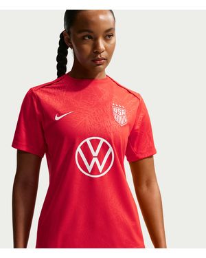 Nike Uswnt Academy Pro Dri-Fit Soccer Pre-Match Short-Sleeve Top - Red