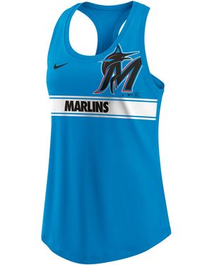 Nike Miami Marlins Logo Dri-Fit Mlb Racerback Tank Top - Blue
