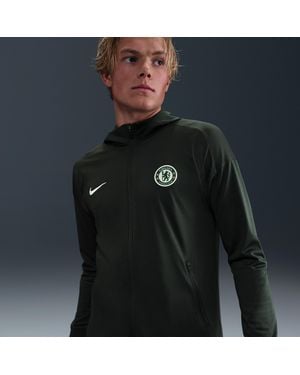 Nike Chelsea F.C. Strike Dri-Fit Football Hooded Knit Tracksuit Jacket - Blue