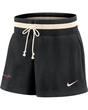 Nike Phoenix Fleece College (Delaware State University) Mid-Rise 4" Shorts - Black