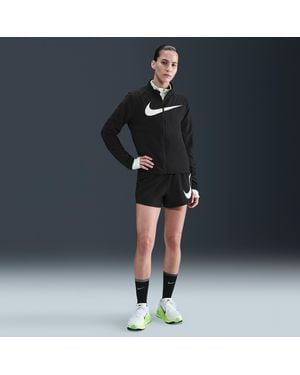 Nike One Swoosh Dri-Fit Mid-Rise Loose 7.5Cm (Approx. Brief-Lined Running Shorts - Black