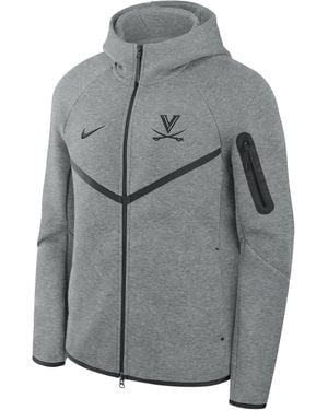 Nike Virginia Cavaliers Tech Basketball Fleece Full-Zip Hoodie - Gray