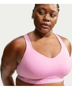 Nike Indy High Support Padded Adjustable Sports Bra (Plus Size) - Pink