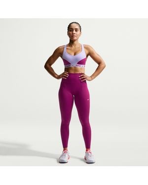 Nike One Seamless Front High-Waisted Full-Length Leggings - Red