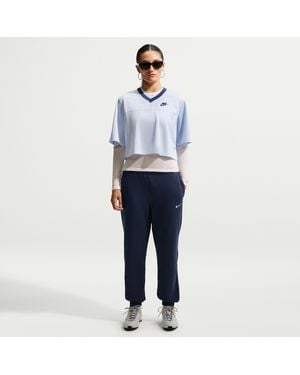 Nike Studio Fleece Weight Mid-Rise Jogger Pants - Blue