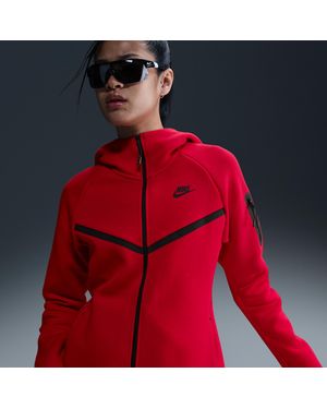Nike Felpa Con Cappuccio E Zip A Tutta Lunghezza Sportswear Tech Fleece Windrunner – Donna - Rosso