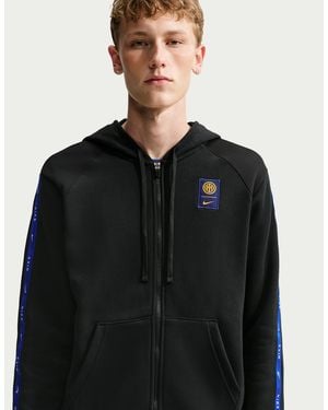 Nike Inter Milan City Side Soccer Full-Zip Fleece Hoodie - Black