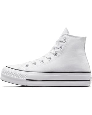 Converse Nike Chuck Taylor All Star Lift Platform Canvas Shoes - White
