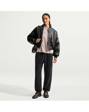 Nike Studio Fleece Weight Oversized High-Rise Washed Cuffed Pants - Black