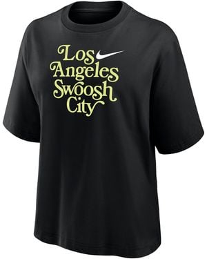 Nike Swoosh Cities Los Angeles Short-Sleeve Boxy T-Shirt - Black