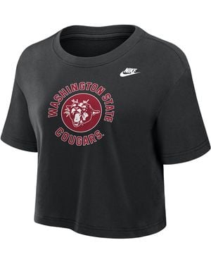 Nike Washington State Cougars Dri-Fit Cropped T-Shirt - Black