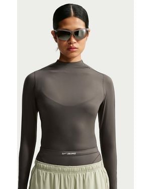 Nike Skims Weightless Mock-Neck Long-Sleeve Top - Black