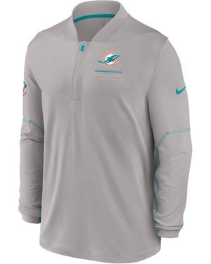 Nike Miami Dolphins Sideline Dri-Fit Nfl 1/2-Zip Top - Gray