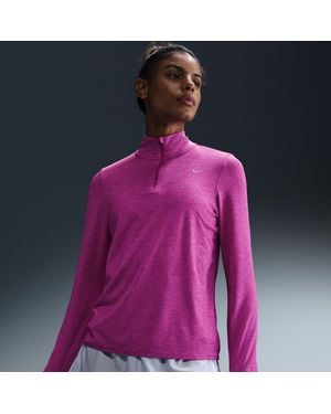 Nike Swift Element Uv Protection 1/4-Zip Running Top - Purple