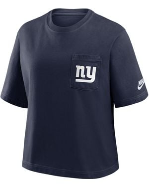 Nike New York Giants Rewind Pocket Boxy Nfl T-Shirt - Blue