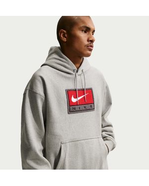 Nike Solo Swoosh Fleece Pullover Hoodie - Gray