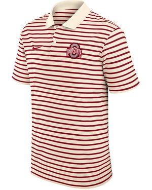 Nike Ohio State Striped Dri-Fit College Polo - Red