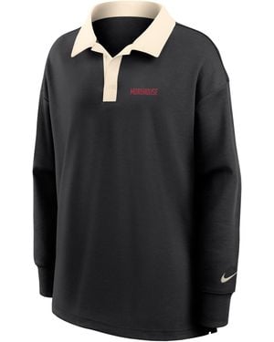 Nike College (Morehouse College) Oversized Long-Sleeve Polo - Black