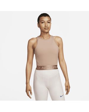 Nike Top Corto Pro Dri-Fit – Donna - Bianco