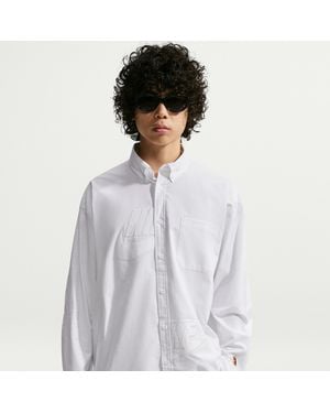 Nike Club Rules Long-Sleeve Oxford Top - White