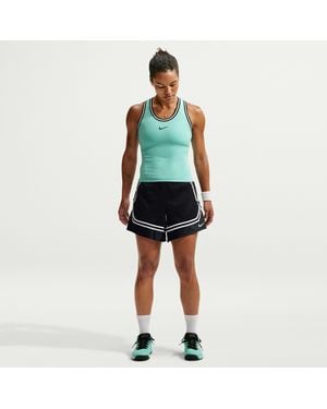 Nike Court Slam High-Waisted Tennis Shorts - Blue