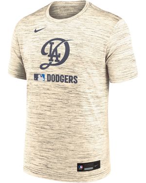 Nike Los Angeles Dodgers Authentic Collection City Connect Velocity Dri-Fit Mlb T-Shirt - Natural
