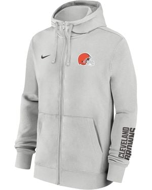 Nike Cleveland Browns Club Nfl Full-Zip Hoodie - Gray