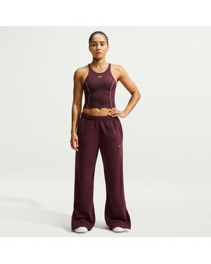 Nike One Therma-Fit Mid-Rise Wide-Leg Pants - Red