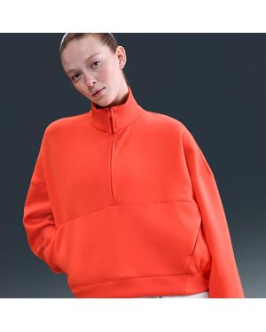 Nike 24.7 Impossiblysoft Dri-Fit Oversized 1/2-Zip Top - Red