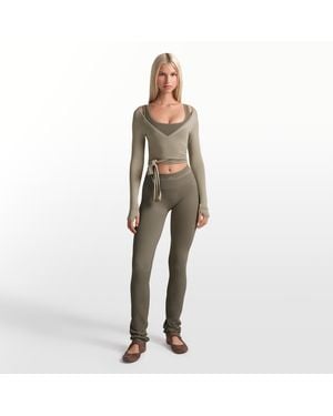 Nike Skims Ribbed Seamless 34" Straight Leggings - Brown