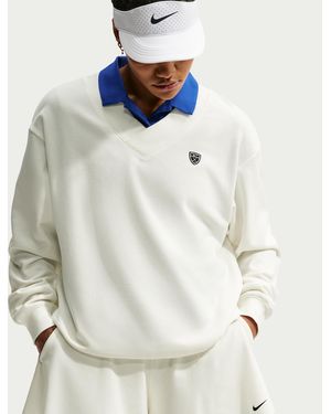 Nike Fairway Fresh Dri-Fit Fleece Golf Top - White