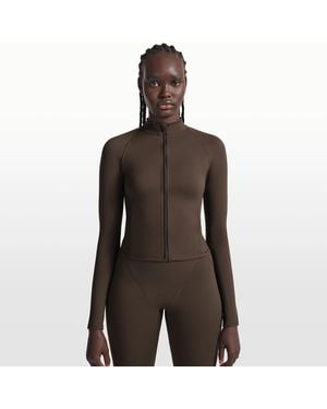 Nike Skims Matte Mock-Neck Full-Zip Jacket - Brown