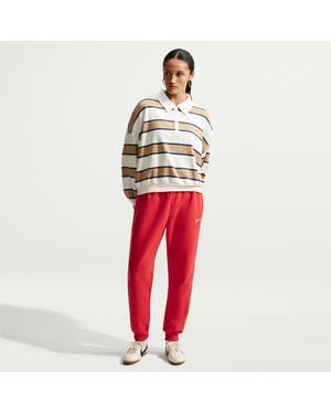 Nike Studio Fleece Medium Weight Mid-Rise Jogger Pants - Red