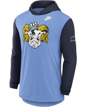Nike North Carolina Campus Legacy Dri-Fit College Long-Sleeve Hooded T-Shirt - Blue