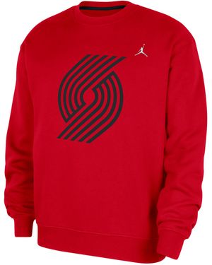 Nike Portland Trail Blazers Statement Essentials Nba Fleece Crew-Neck Sweatshirt - Red