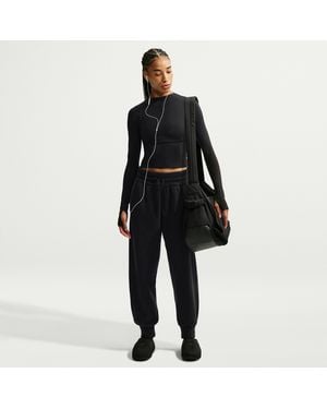 Nike One Therma-Fit Mid-Rise Fleece Jogger Pants - Black