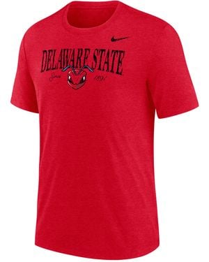 Nike College (Delaware State University) Tri-Blend Short-Sleeve T-Shirt - Red