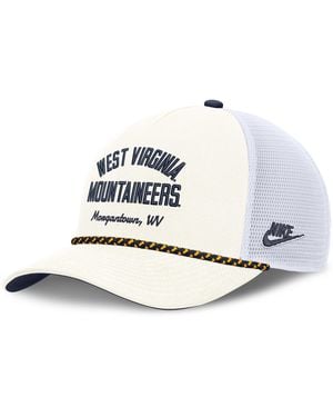 Nike West Virginia Denim College Trucker Adjustable Hat - White