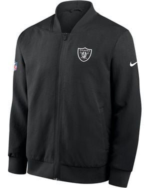 Nike Las Vegas Raiders Sideline Nfl Full-Zip Bomber Jacket - Black