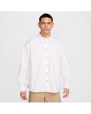 Nike Camicia Oxford Oversize A Manica Lunga Club – Uomo - Bianco