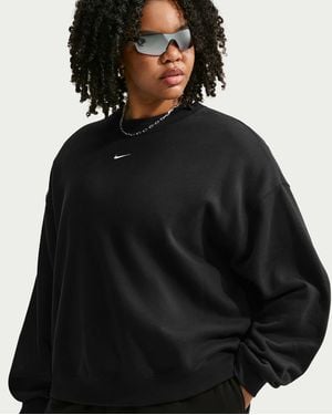 Nike Studio Fleece Medium Weight Oversized Crew-Neck Sweatshirt (Plus Size) - Black