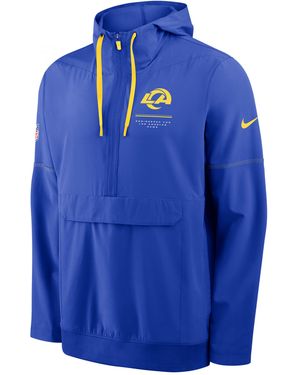 Nike Los Angeles Rams Sideline Anorak Nfl 1/2-Zip Hooded Jacket - Blue