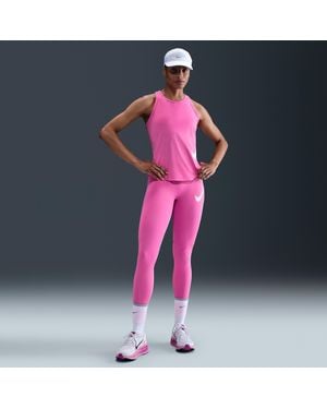 Nike Tempo Swoosh Run High-Waisted 7/8 Running Leggings - Pink