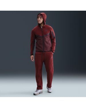 Nike Tech Open-Hem Fleece Pants - Red