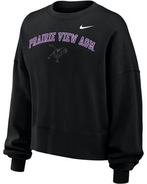 Nike College (Prairie View A&M University) Phoenix Fleece Crewneck Sweatshirt - Black