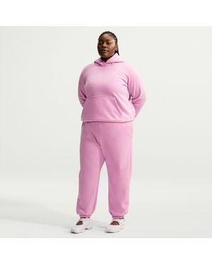 Nike Studio Fleece Medium Weight Oversized High-Rise Cuffed Pants - Pink