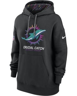 Nike Miami Dolphins Crucial Catch Club Nfl Pullover Hoodie - Black