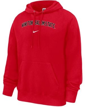 Nike College (Winston-Salem State Rams) Fleece Pullover Hoodie - Red