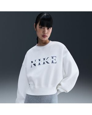 Nike Sportswear Phoenix Fleece Oversized Crew-Neck Sweatshirt - Blue