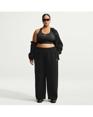 Nike Studio Fleece Medium Weight Mid-Rise Wide-Leg Pants - Black